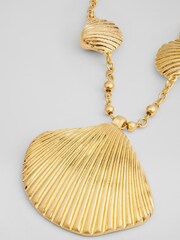 LK Bennett Gold Tone Coral Shell Necklace - Image 2 of 2
