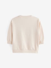 Ecru Cream 3D Christmas Crew Neck 100% Cotton Sweatshirt (3mths-7yrs) - Image 2 of 5