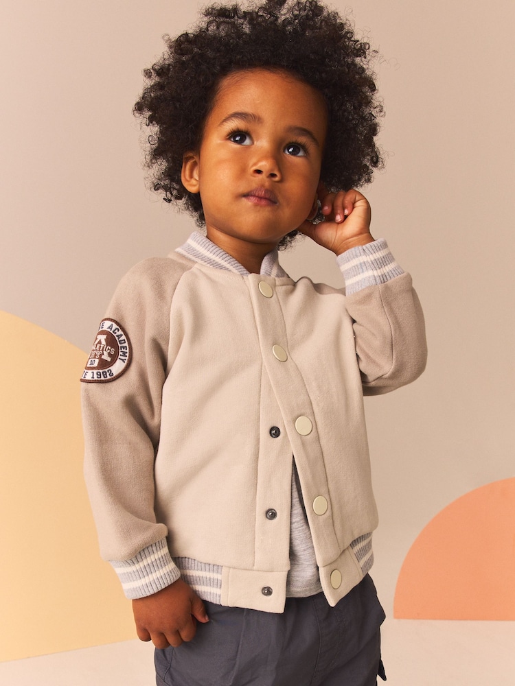 Stone/Grey Letterman Jacket (3mths-7yrs) - Image 2 of 12 Stone/Grey Letterman Jacket (3mths-7yrs) - Image 2 of 12