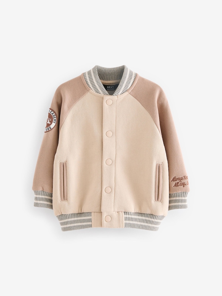 Stone/Grey Letterman Jacket (3mths-7yrs) - Image 7 of 12