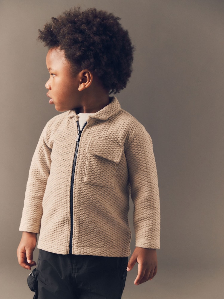 Stone Zip Through Textured Jacket (3mths-7yrs) - Image 1 of 6