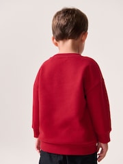 Red Reindeer Christmas Crew Neck 100% Cotton Sweatshirt (3mths-7yrs) - Image 3 of 7