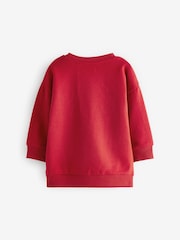 Red Reindeer Christmas Crew Neck 100% Cotton Sweatshirt (3mths-7yrs) - Image 6 of 7