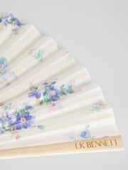 LK Bennett Natural Alissa Print Foldable Fan - Image 2 of 3