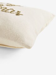 Natural Merry Christmas Sequin Embellished Cushion - Image 5 of 5