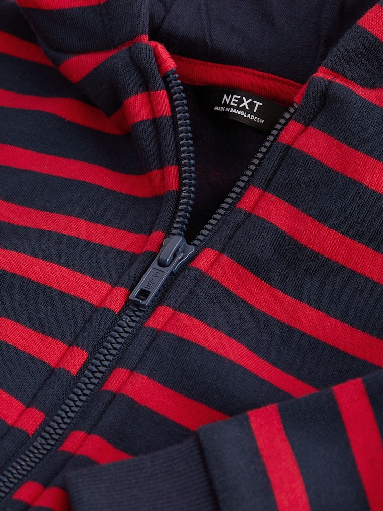 Red/Blue Stripe Zip Through Hoodie (3mths-7yrs) - Image 7 of 7