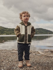 Ecru/Green Fleece Hooded Jacket (3mths-7yrs) - Image 2 of 7