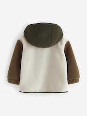 Ecru/Green Fleece Hooded Jacket (3mths-7yrs) - Image 6 of 7