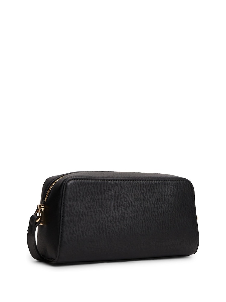 Tommy Hilfiger Black Monogram Textured Crossbody Camera Bag - Image 2 of 5 Tommy Hilfiger Black Monogram Textured Crossbody Camera Bag - Image 2 of 5