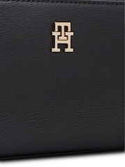 Tommy Hilfiger Black Monogram Textured Crossbody Camera Bag - Image 3 of 5