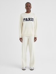4th & Reckless Cream Avery Paris Slogan Knitted Jumper - Image 4 of 5