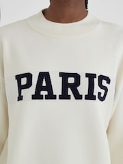 4th & Reckless Cream Avery Paris Slogan Knitted Jumper - Image 5 of 5