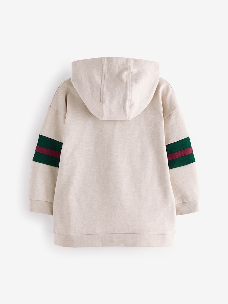Ecru Natural 100% Cotton Long Sleeve Soft Touch Hoodie (3mths-7yrs) - Image 2 of 3
