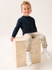 Navy Blue Long Sleeve Turtle Neck T-Shirt (3mths-7yrs) - Image 2 of 7