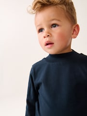 Navy Blue Long Sleeve Turtle Neck T-Shirt (3mths-7yrs) - Image 4 of 7