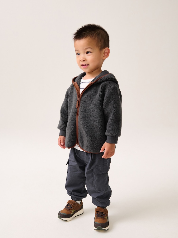 Grey Fleece Zip Through Hooded Jacket (3mths-7yrs) - Image 2 of 7 Grey Fleece Zip Through Hooded Jacket (3mths-7yrs) - Image 2 of 7