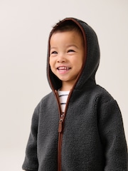 Grey Fleece Zip Through Hooded Jacket (3mths-7yrs) - Image 4 of 7