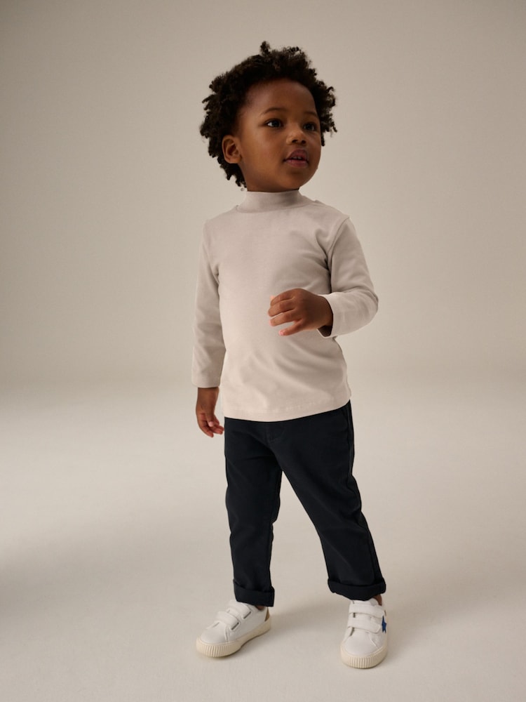 Neutral Long Sleeve Turtle Neck T-Shirt (3mths-7yrs) - Image 2 of 7 Neutral Long Sleeve Turtle Neck T-Shirt (3mths-7yrs) - Image 2 of 7