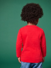 Red Long Sleeve Christmas 100% Cotton T-Shirt (3mths-7yrs) - Image 2 of 7