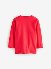 Red Long Sleeve Christmas 100% Cotton T-Shirt (3mths-7yrs) - Image 5 of 7
