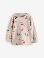 Natural Long Sleeve Christmas 100% Cotton T-Shirt (3mths-7yrs) - Image 5 of 8