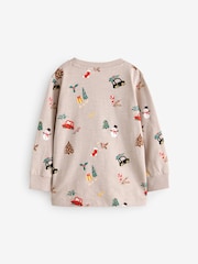 Natural Long Sleeve Christmas 100% Cotton T-Shirt (3mths-7yrs) - Image 6 of 8