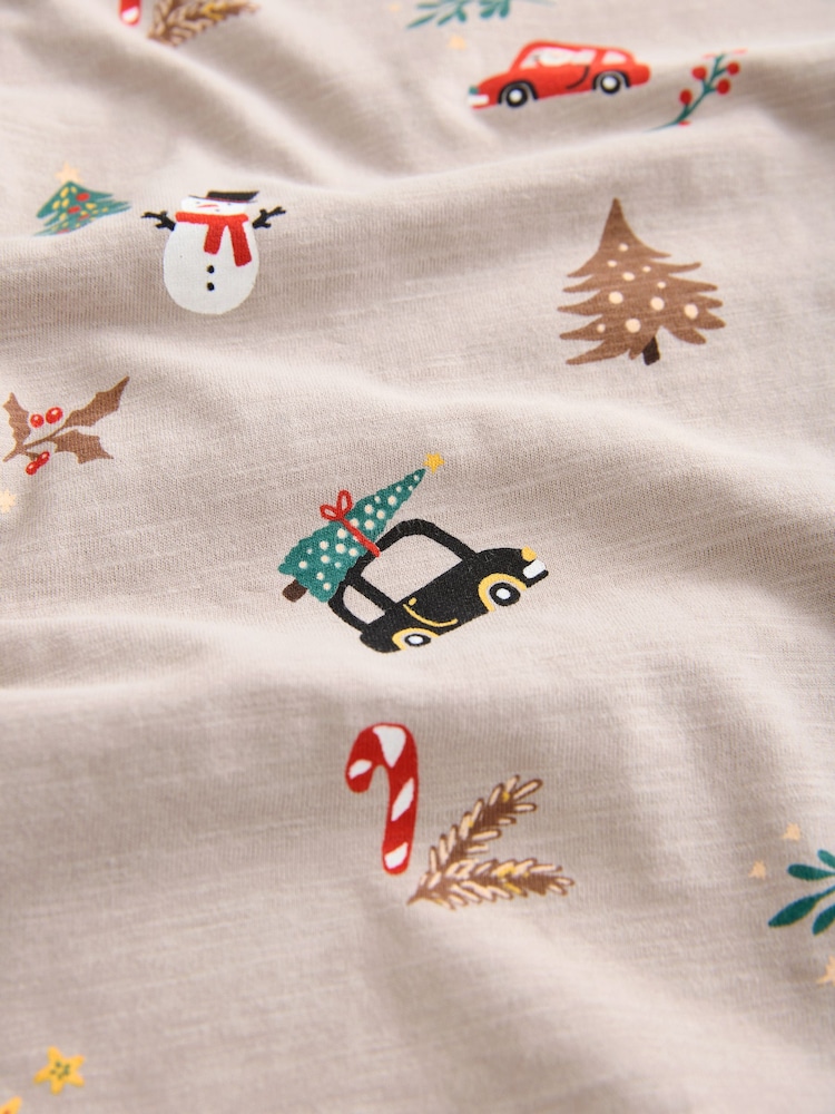 Natural Long Sleeve Christmas 100% Cotton T-Shirt (3mths-7yrs) - Image 8 of 8
