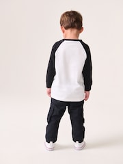 Black/White Long Sleeve Christmas 100% Cotton T-Shirt (3mths-7yrs) - Image 2 of 8