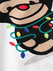 Black/White Long Sleeve Christmas 100% Cotton T-Shirt (3mths-7yrs) - Image 7 of 8