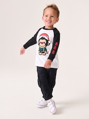Black/White Long Sleeve Christmas 100% Cotton T-Shirt (3mths-7yrs) - Image 9 of 9