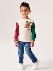 Ecru White Long Sleeve Christmas 100% Cotton T-Shirt (3mths-7yrs) - Image 2 of 7