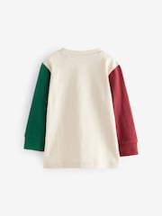 Ecru White Long Sleeve Christmas 100% Cotton T-Shirt (3mths-7yrs) - Image 6 of 7