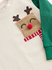 Ecru White Long Sleeve Christmas 100% Cotton T-Shirt (3mths-7yrs) - Image 7 of 7