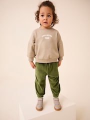 Khaki Green Cord Jersey Cuffed Joggers (3mths-7yrs) - Image 3 of 8
