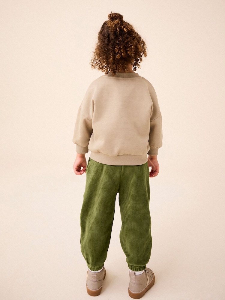 Vert kaki - Velours côtelé Jersey Cuffed Survêtement (3mths-7yrs) - Image 4 of 8