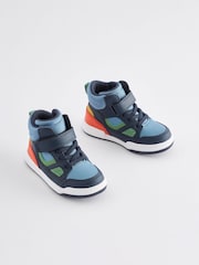 Blue Elastic Lace Touch Fastening High Top Trainers - Image 1 of 5