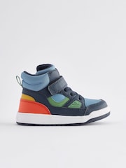 Blue Elastic Lace Touch Fastening High Top Trainers - Image 2 of 5