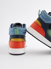 Blue Elastic Lace Touch Fastening High Top Trainers - Image 3 of 5