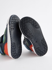 Blue Elastic Lace Touch Fastening High Top Trainers - Image 4 of 5
