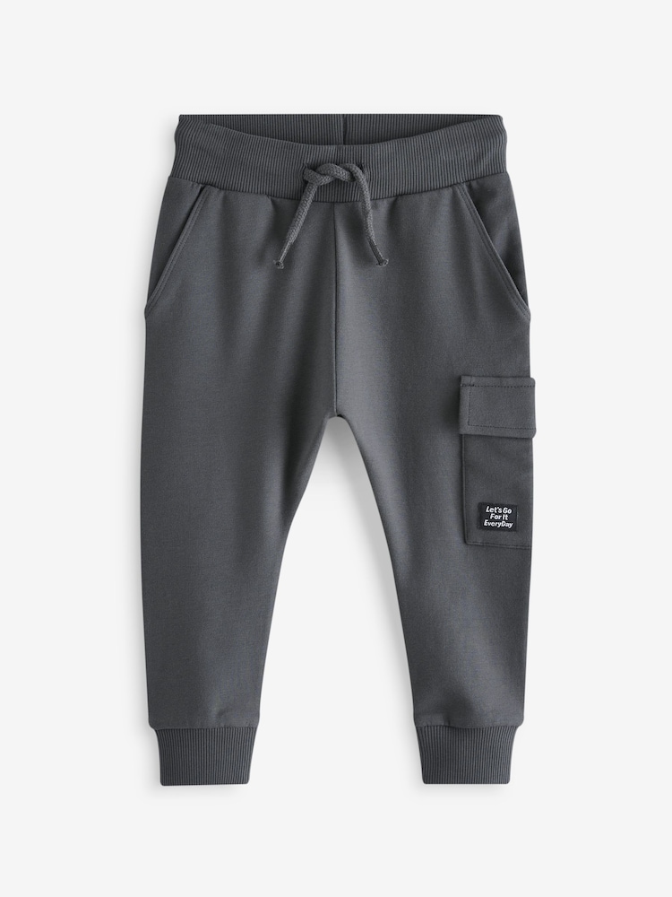 Blue/Dark Green/Charcoal Grey Super Skinny Utility Joggers 3 Pack (3mths-7yrs) - Image 2 of 6
