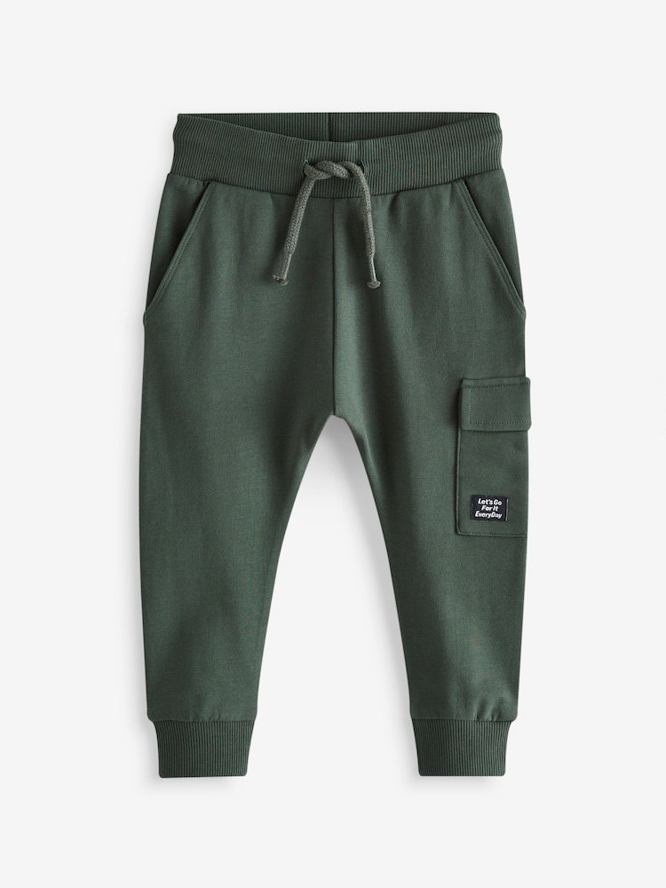 Blue/Dark Green/Charcoal Grey Super Skinny Utility Joggers 3 Pack (3mths-7yrs) - Image 3 of 6