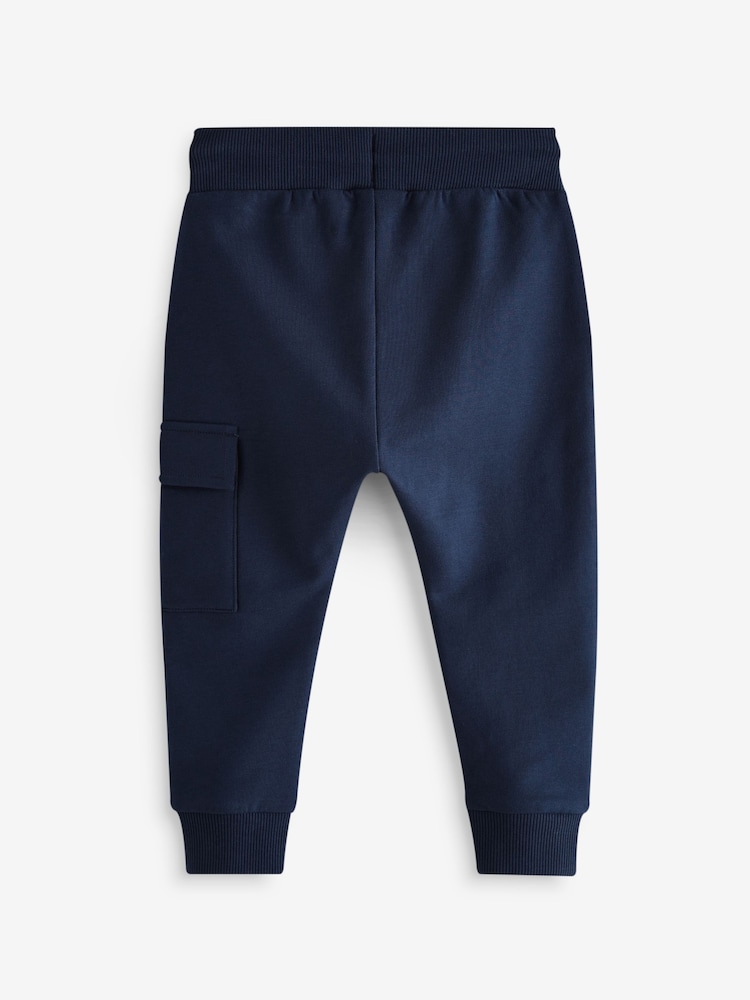 Blue/Dark Green/Charcoal Grey Super Skinny Utility Joggers 3 Pack (3mths-7yrs) - Image 5 of 6