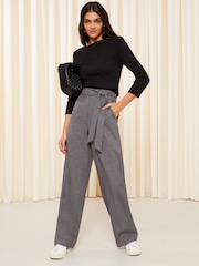 Friends Like These Black Petite 3/4 Sleeve Ribbed Boat Neck Jersey T-Shirt - Image 2 of 4