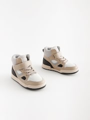 Neutral Elastic Lace Touch Fastening High Top Trainers - Image 2 of 5