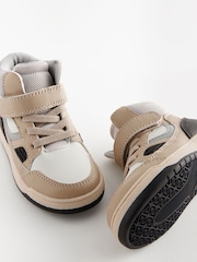 Neutral Elastic Lace Touch Fastening High Top Trainers - Image 3 of 5