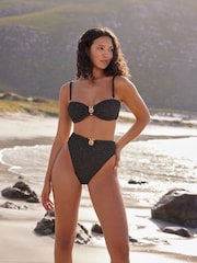 Noir - HautB by Ted Baker de bandeau texturé scintillant Bikini - Image 2 de 7