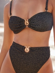 Noir - HautB by Ted Baker de bandeau texturé scintillant Bikini - Image 5 de 7