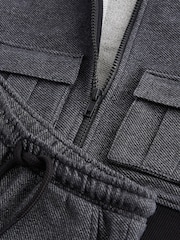 Charcoal Grey 2 Piece Jersey Textured Bomber Jacket and Joggers Set (3mths-7yrs) - Image 5 of 7