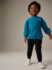 Teal Blue/Black Utility Sweatshirt and Super Skinny Joggers Set (3mths-7yrs) - Image 2 of 8