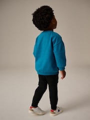 Teal Blue/Black Utility Sweatshirt and Super Skinny Joggers Set (3mths-7yrs) - Image 3 of 8